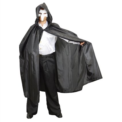 Halloween Cape zwart met capuchon