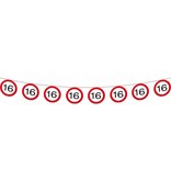 Vlaggenlijn verkeersbord 16 jaar