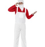 Kabouter kostuum man wit/rood