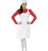 Kabouter kostuum vrouw rood/wit