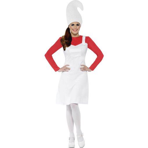 Kabouter kostuum vrouw rood/wit