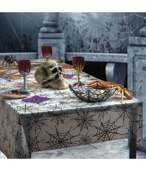 Tafelkleed Halloween spinnenweb