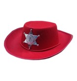 Cowboy hoedje kind rood 52 cm