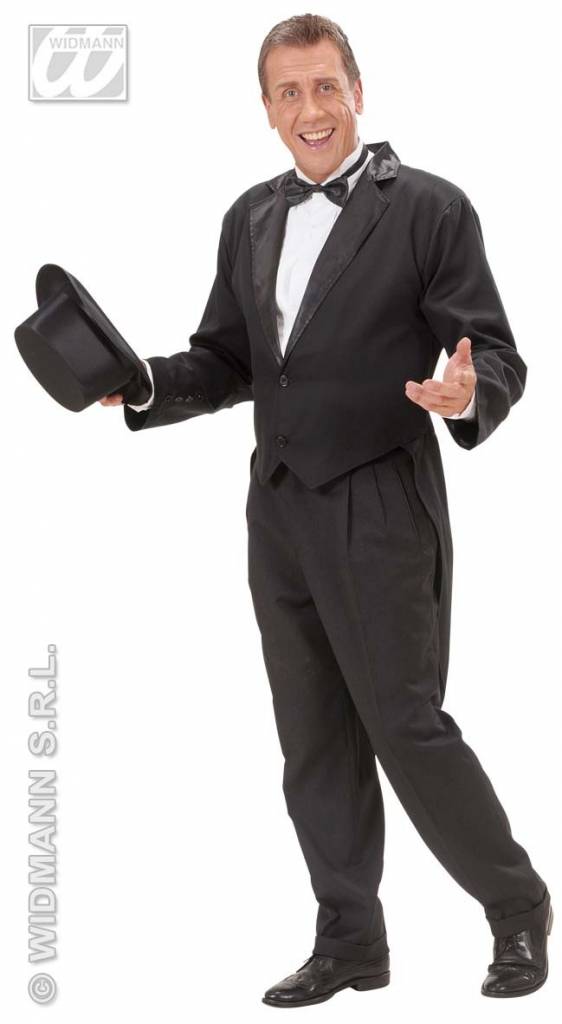 Frackjas man zwart met satijnen kraag