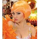 Pruik Valentina neon oranje