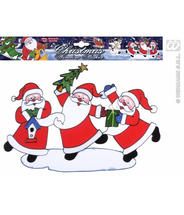 Horizontale kerstman sticker 40cm