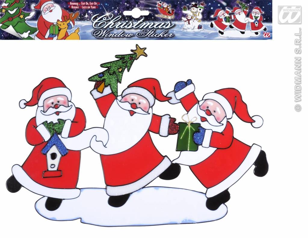 Horizontale kerstman sticker 40cm
