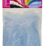 Zakje met 50 veertjes lichtblauw