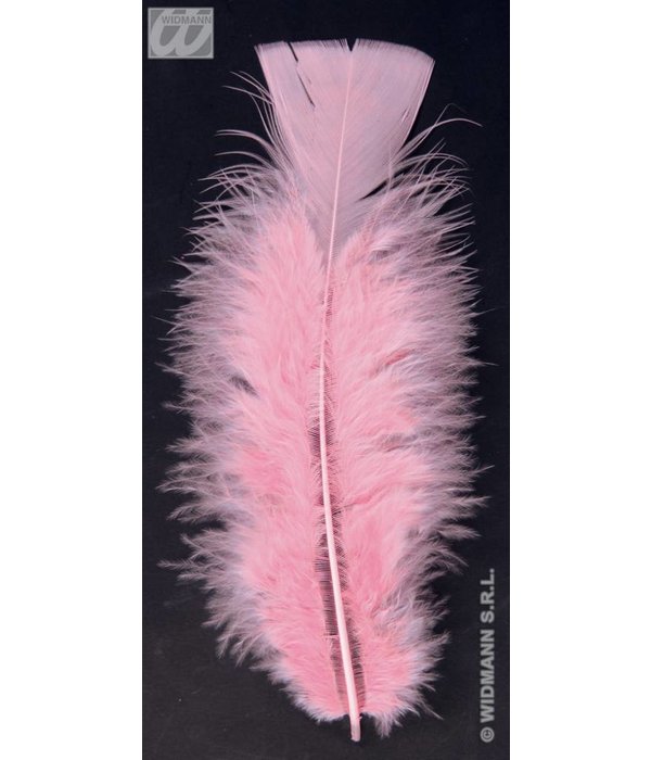 Zakje met 50 veertjes licht roze