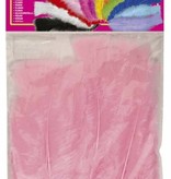 Zakje met 50 veertjes licht roze