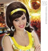 Pruik 60's modieus bruin