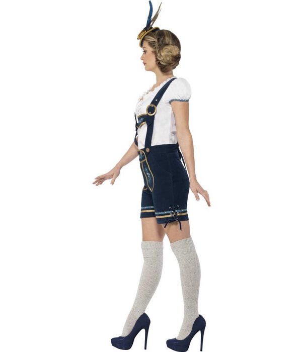 Traditionele Oktoberfest kostuum blauw vrouw