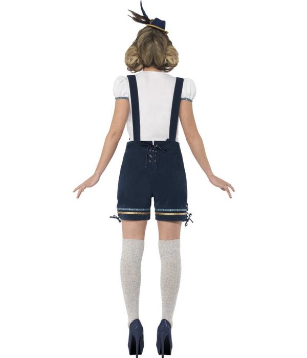 Traditionele Oktoberfest kostuum blauw vrouw