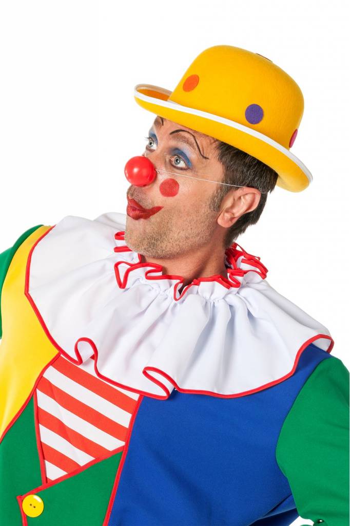 Bolhoed Clown met noppen geel