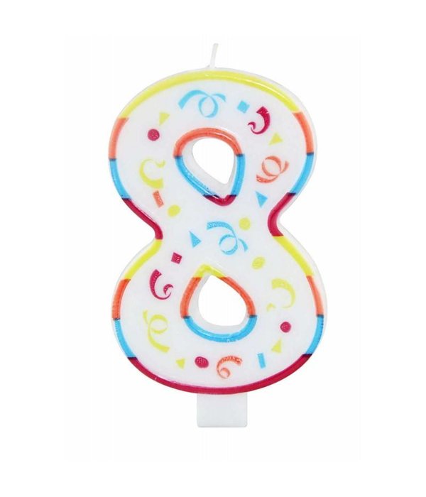 XL kaars 8 jaar met houder