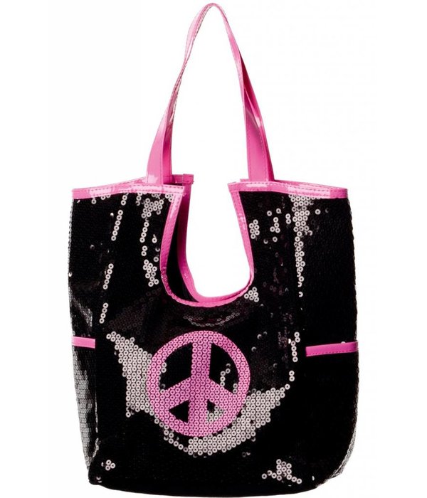 Tas pailletten peace hippie