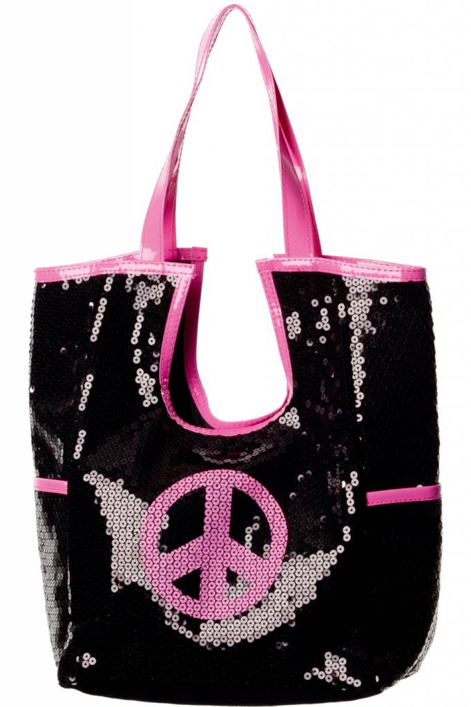 Tas pailletten peace hippie