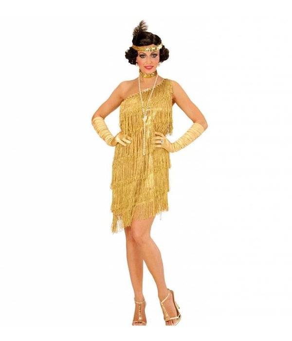 Flapper kostuum goud