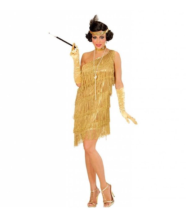 Flapper kostuum goud
