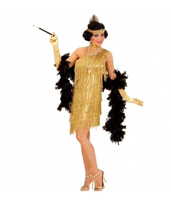 Flapper kostuum goud