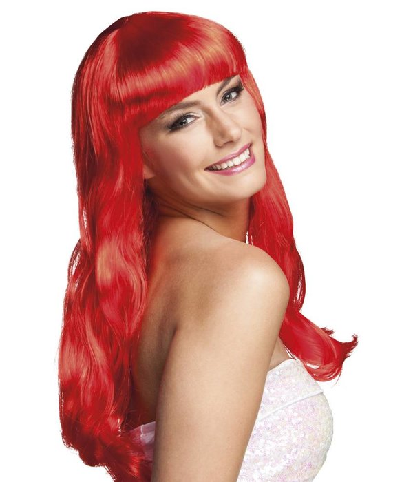 Pruik chique rood