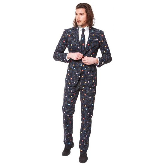 OppoSuits PAC-MAN - Mannen Zomer Kostuum - Zwart - Carnaval - Maat 58