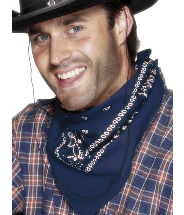 Western bandana/halsdoek blauw