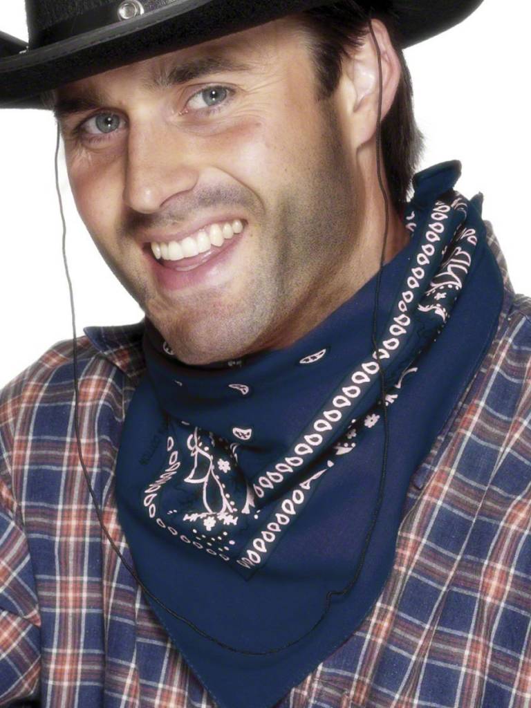 Western bandana/halsdoek blauw