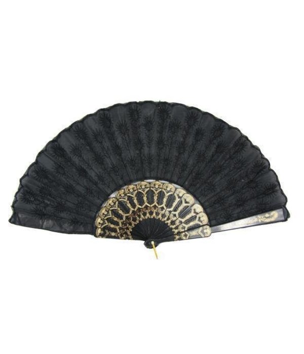 Waaier embroidery zwart