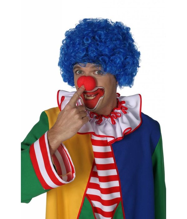 Clownspruik blauw