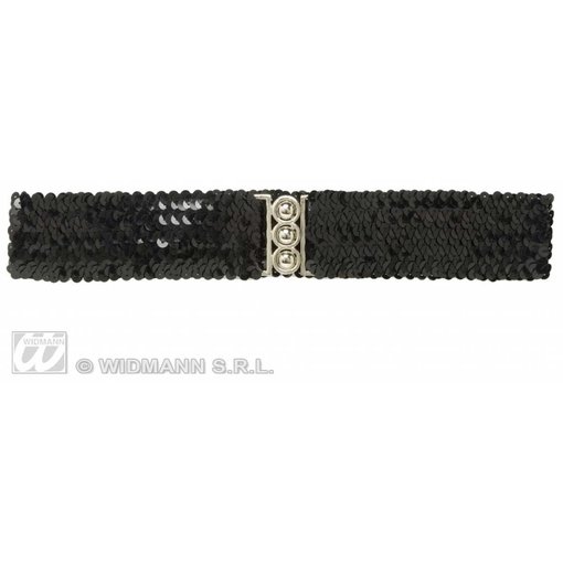 Riem pailletten zwart