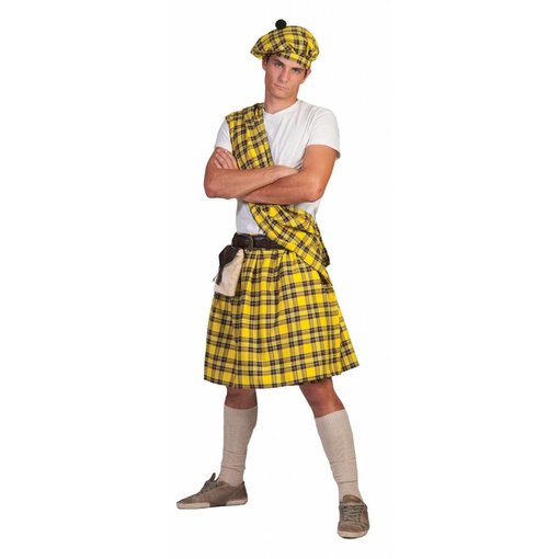 Schotse Highlander pak man geel