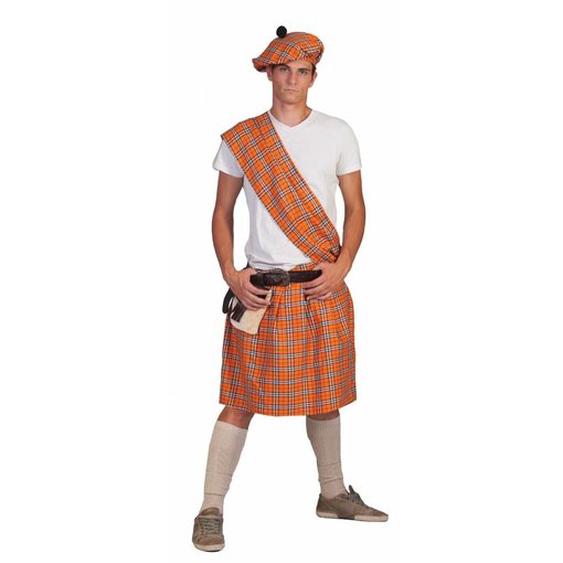 Schotse Highlander pak man oranje