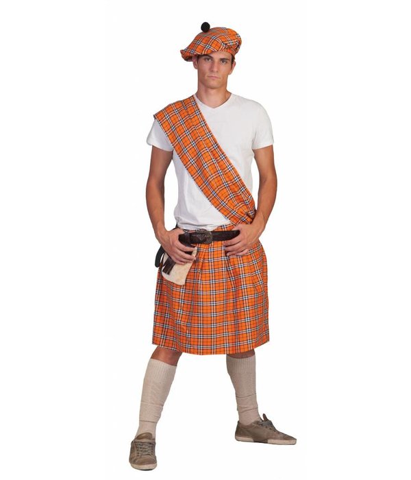 Schotse Highlander pak man oranje