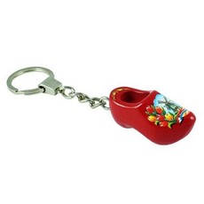 Sleutelhanger 1 klompje rood 4cm