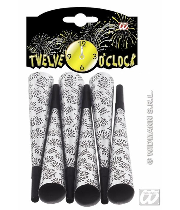 6 Happy New Year toeters 25cm