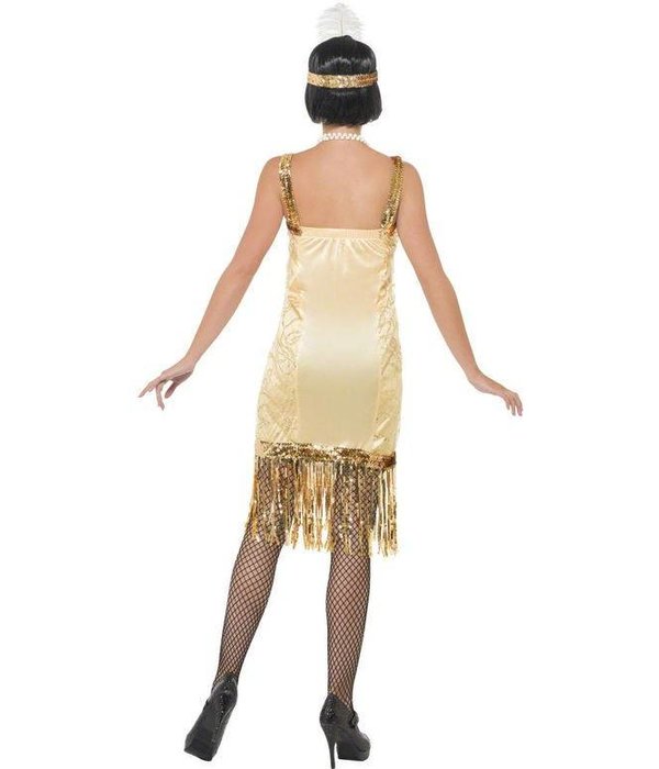 Charleston flapper kostuum goud