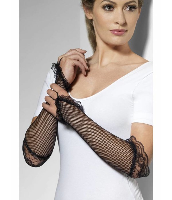 Visnet Vingerloze handschoenen zwart