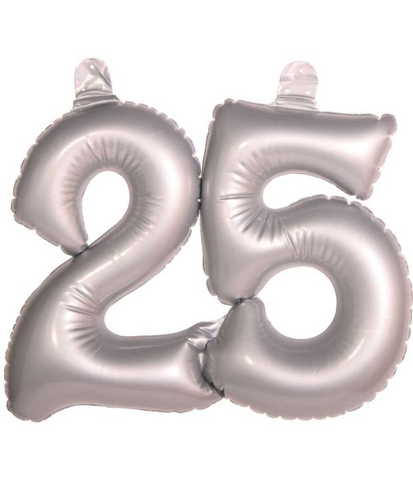 Opblaascijfer 25 Zilver