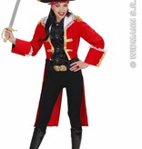 Piratenkapitein vrouw rood