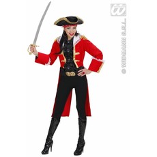 Piratenkapitein vrouw rood