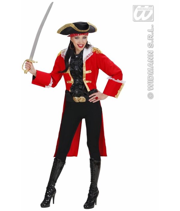 Piratenkapitein vrouw rood
