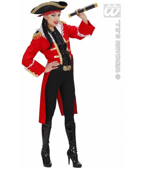 Piratenkapitein vrouw rood