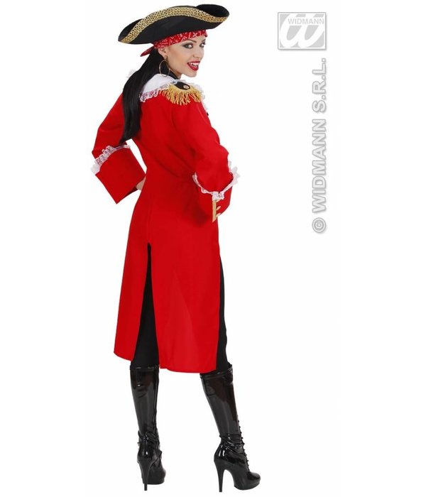 Piratenkapitein vrouw rood