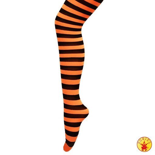 Streeppanty oranje/zwart