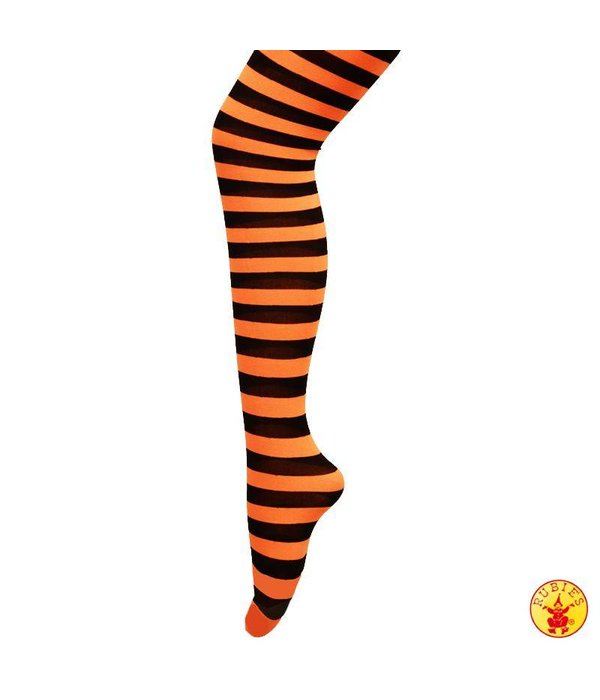 Streeppanty oranje/zwart