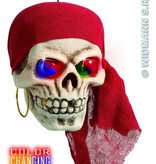 Piratenschedel met kleuren licht 40cm