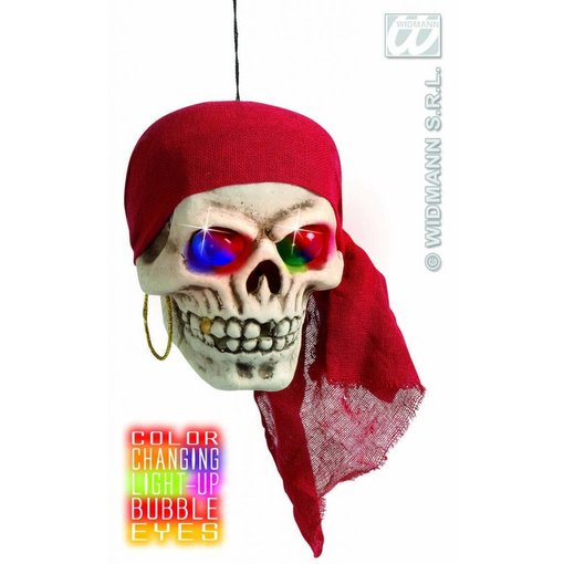 Piratenschedel met kleuren licht 40cm