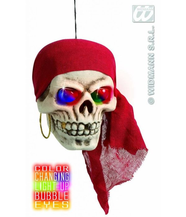 Piratenschedel met kleuren licht 40cm