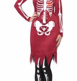 Skeleton beauty kostuum rood